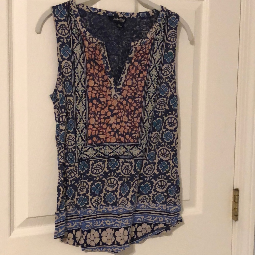 Lucky Brand ikat tank top multicolor EUC